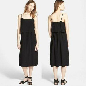 MADEWELL Black Silk Overlay Cami Slip Dress Size 6
